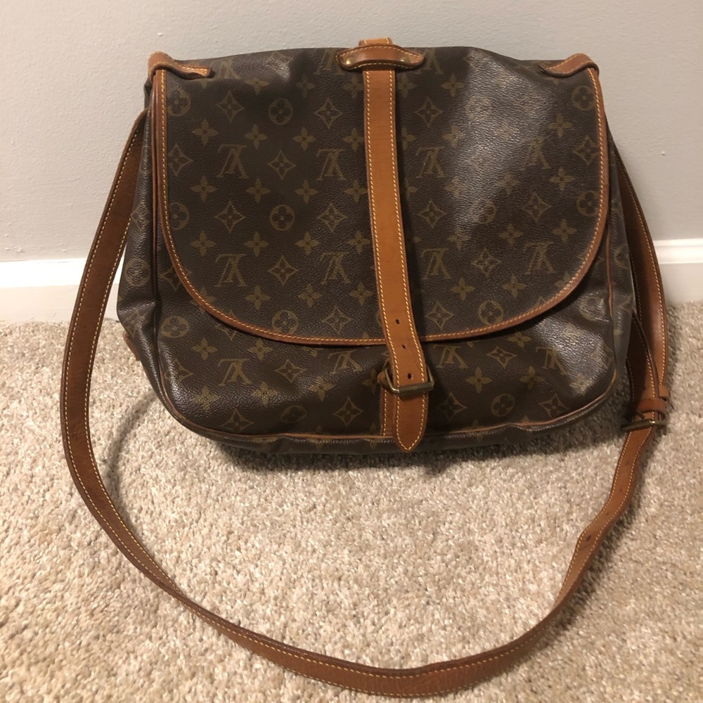Louis Vuitton Brown Monogram Saumer 35